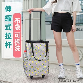 【KT橘子】購物車買菜車手提購物袋包老人傢用可伸縮拉桿推車便攜小拉車拖車