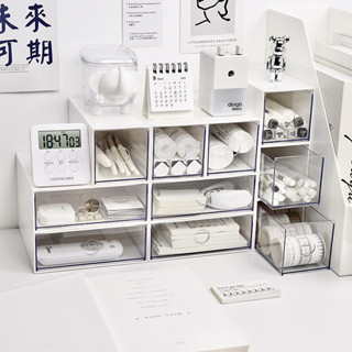 [沐楠]本土發貨-ins桌麵收納盒抽屜式書桌整理神器辦公室文具收納小盒子宿捨儲物-飾品/桌麵收納
