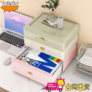 【限時特賣】抽屜桌麵收納盒大容量化妝品ins風高顔值辦公室a4紙儲物盒置物架 Lilian