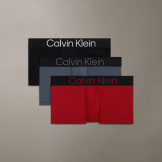 【Calvin Klein】 CK 3 件套組對比標誌低腰平口內褲 拼色