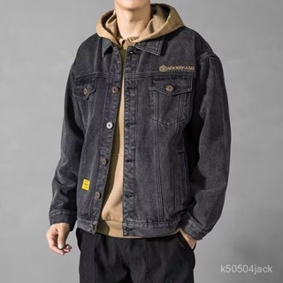 美式複古水洗牛仔外套男士韓版炸街oversize痞帥bf工裝夾克衫上衣 RPVF