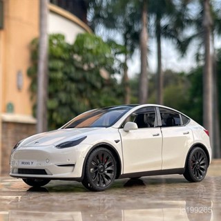 💯【桃園有貨】💯Tesla 模型車 MODEL Y 汽車模型 特斯拉 閤金汽車 聲光迴力 可開門 模型車 汽車模型 NS
