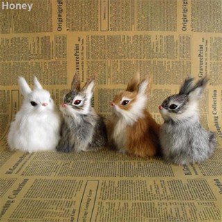 Honey 0607B新品模擬迷你兔狐狸頭鷹模型毛絨玩具兒童生日仿動物公仔家居裝飾