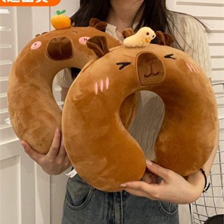 熱銷優選♥卡皮巴拉u型枕卡通記憶棉柔軟回彈護頸枕學生辦公室午睡枕便攜 學校卡通周邊 送朋