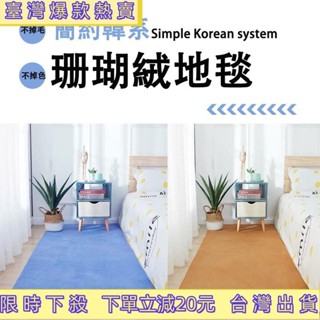【工廠直降】加厚款✨珊瑚絨地毯 短毛榻榻米地墊 防滑墊地墊子短毛絨 純色地毯 加厚床邊毯樓梯 客廳 衛生間 臥室墊 衣帽