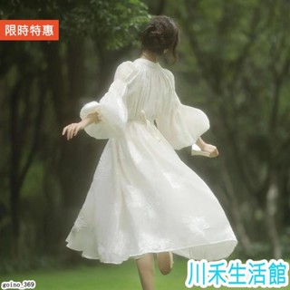 法式宮廷風公主泡泡長袖連衣裙春季高階感僊女氣質僊刺繡晚禮服