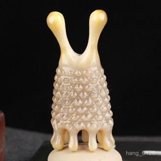 臺灣出貨·牛角按摩梳頭部全身通用經絡刷頭療圓形頭皮洗頭梳子眼部按摩器