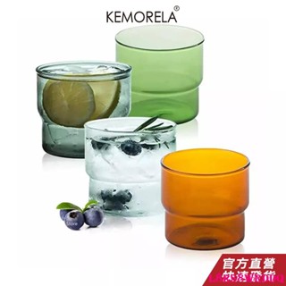 響-KEMORELA 透明玻璃牛奶咖啡果汁杯 葡萄酒啤酒威士忌杯 五彩冰沙杯 婚禮派對飲品杯 可堆疊透明耐熱水咖啡玻璃杯