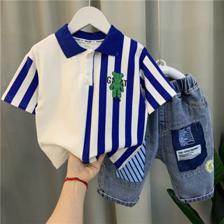 💕闆娘嚴選💕男童夏裝套裝 2025新款寶寶夏季衣服兒童洋氣polo衫短袖短褲兩件套C3