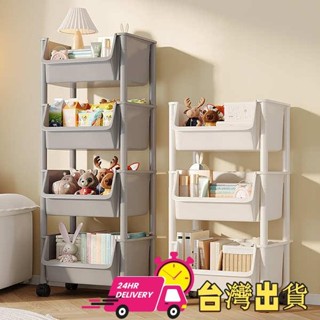【限時特賣】折疊收納箱 車用垃圾袋 書架落地置物架多層收納書櫃子儲物櫃一體書桌面可移動客廳小推車