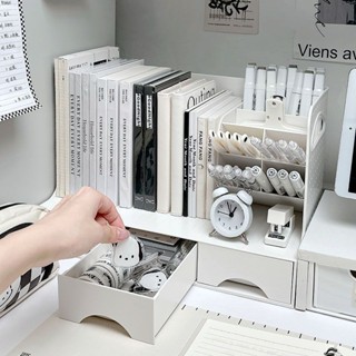 (新店特惠）書桌置物架收納盒學生桌麵宿捨整理抽屜式筆筒文具桌上辦公桌書立