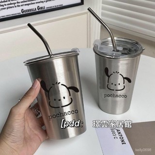 🔥臺灣出貨🔥帕恰狗304不銹鋼水杯子ins防摔帶蓋手杯咖啡杯吸管杯牛奶杯洗漱杯 OTRP
