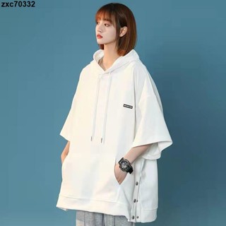🔥桃園出貨🔥150公斤可穿 胖mm大尺碼連帽短袖t恤女 chic韓系設計感 小眾慵懶風bf百搭大尺碼上衣女裝