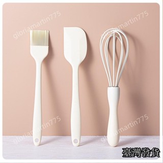 臺灣發貨SUIYI矽膠烘焙3件套 蛋糕奶油抹刀刮刀 廚房家用打蛋器燒烤油刷小工具211