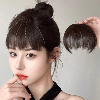 【熱賣中】女士假髮 狗啃劉海真髮女自然無痕前額假真髮片額頭空氣劉海貼片頭髮劉海女
