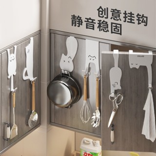 【臺灣出貨】【高品質】門後掛鈎厚門免打孔壁掛衣鈎掛衣架臥室墻上排鈎廚房櫃收納置物架