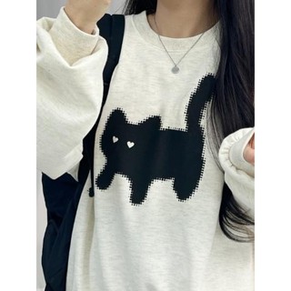 Codibook｜韓國 BULLANG GIRL 可愛❤ 愛心貓咪長袖上衣［預購］長袖上衣 女裝