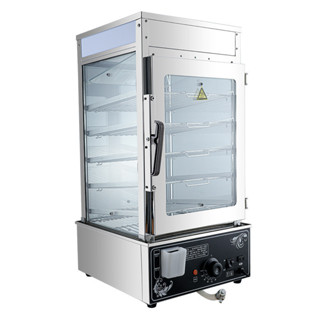 【工廠直銷】110V5層電熱蒸包子機 雙層防爆玻璃 防幹燒保護 桌上型蒸包機 電熱保溫 5層蒸箱蒸箱 插電熱蒸包子櫃爐