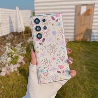 碎花綠葉三星 S25 ultra 手機殼 Samsung S25 彩繪 清新 軟殼 日韓系 手機套 防摔手機殼