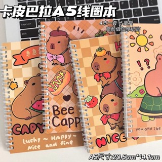 💥精品好物💥【6653人收藏】本子ins高顏值可愛卡通A5線圈本卡皮巴拉加厚學生專用作業筆記本