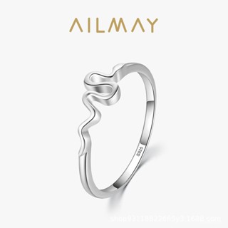 AILMAY✨正品授權✨香港直發s925純銀時尚蛇形戒指女歐美經典個性動物鍍白金指環食指單戒