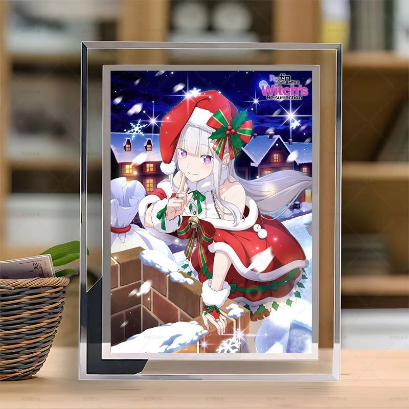 🐈‍⬛從零開始🐈‍⬛雷姆 愛蜜莉雅 相框 裝飾畫 周邊 愛蜜莉雅拉姆雷姆從零開始的異世界生活周邊水晶相框新款擺件擺臺 D