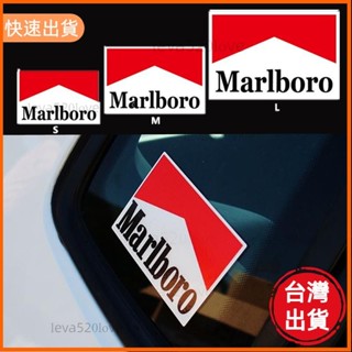 桃園發貨 萬寶路賽車造型貼紙汽車擋風玻璃保險槓反光貼花摩托車劃痕改裝配件適用於豐田三菱