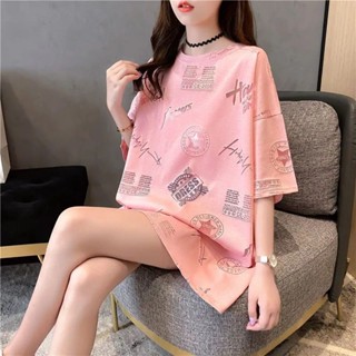 APT2025夏裝300斤特大碼女裝韓版寬鬆中長款短袖T恤女200斤半袖上衣
