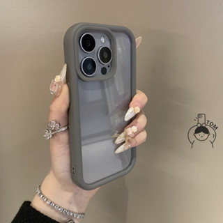 加厚邊框透明防摔殼 素色手機殼適用iPhone 15 哀鳳i14 i13 i12 i11亞克力保護殼 15pro i16