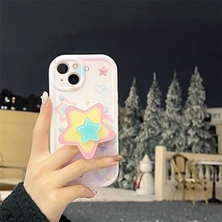 免運ins推薦手機殼 防摔 手機殼iphone 蘋果手機殼 原創手機殼會旋轉的閃粉星星氣囊支架趣味解壓小眾彩色3M背貼伸