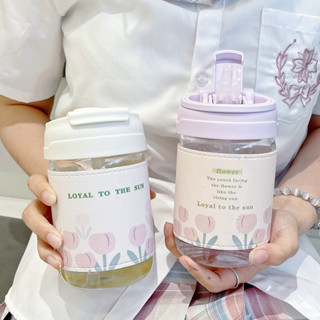 【新品推薦】高顏值新款便攜式可愛吸管杯夏日女生便攜隨行雙飲玻璃咖啡杯
