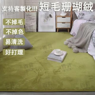 依思🍦加厚款 珊瑚絨地毯 短毛榻榻米地墊 防滑墊地墊子短毛絨 純色地毯 加厚床邊毯樓梯 客廳 衛生間 臥室墊 衣帽間