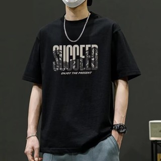 美式復古字母印花短袖T恤男 夏季新款 ins潮牌 寬鬆休閒 大碼 短t 男士 痞帥 百搭 上衣（HLT442）【壹號站】
