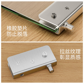 【新品推薦】不銹鋼玻璃上下合頁免開孔櫥櫃展示無框玻璃夾自動彈開門鉸鏈轉軸