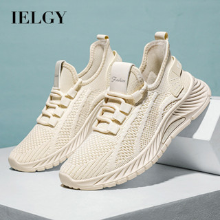 IELGY 網眼透氣運動鞋女輕便新款時尚休閒運動潮流飛織