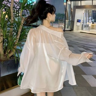🔥臺灣出貨🔥超僊~冰絲防曬衣女款夏季2025新款外搭寬鬆長袖開衫外套雪紡襯衫 OL6G