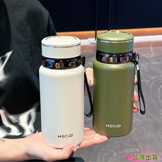 臺灣出貨 600ml/800ml 時尚不銹鋼 316 保溫瓶帶過濾器便攜式咖啡茶熱水瓶旅行不倒翁130