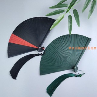桃園出貨♕全竹摺扇鏤空摺疊迷你扇子5寸中國風古風紅黑色古典旗袍跳舞蹈扇