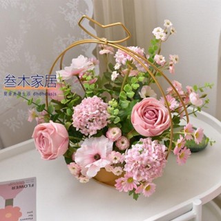 新款 假花仿真花擺設客廳擺件乾花花束輕奢高階仿生餐桌花絹花雛菊玫瑰 三木家居
