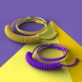 良厝精品 |航插線客製化機械鍵盤配件type-C電競編織線彈簧線尼龍數據線充電線 傳輸線 手機充電線 usb充電線 資料