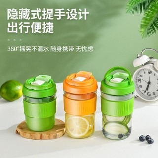 🔥臺灣熱賣🔥 【環保健康】水杯咖啡杯玻璃雙飲杯女帶吸管高顔值便攜隨行茶杯家用網紅杯子