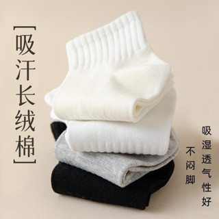 現貨 24小時發貨 中筒束腳襪子女款春秋棉襪子中筒吸汗防臭薄款簡約黑灰白舒適短筒襪子男