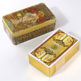 臺灣熱賣🔥偉特塔羅牌卡鐵盒版 Golden Art Nouveau Tarot 黃金新藝術絕美韋特精品塔羅牌神諭