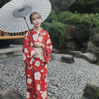 ISLAND#日式和服 約拍寫真服日式和風浴衣複古神明少女改良和服攝影旅拍寫真連衣裙格紋櫻花