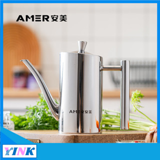 YINK-500ml廚房304不鏽鋼調料瓶醬油瓶香油瓶斜口油壺醬料瓶禮品裝