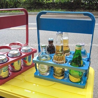 桃園快速🚚 露營野餐籃戶外折疊飲料啤酒提ins複古手提籃咖啡奶茶便攜收納籃