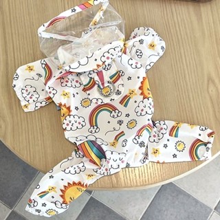 【Lucky Pets】小狗狗四腳雨衣防水全包泰迪比熊小型犬博美寵物雨天衣服可牽引