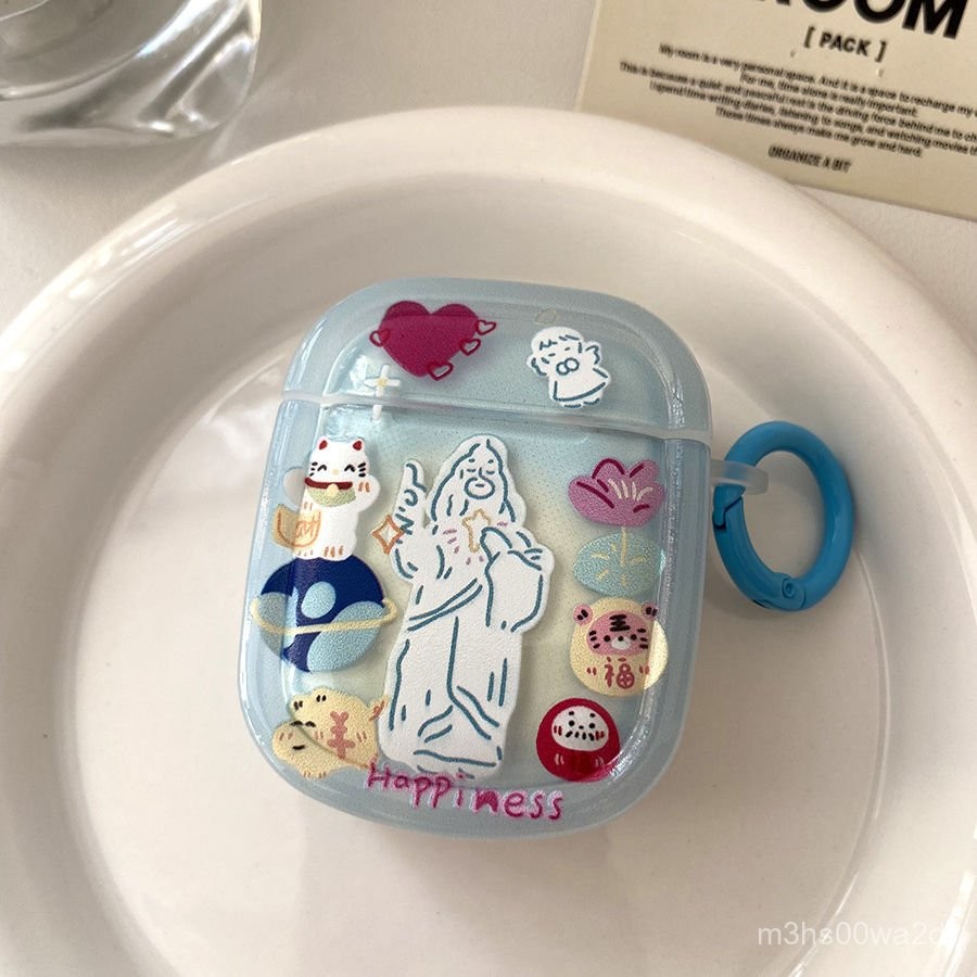 新款✨免運✨AirPods 保護殼 爱心猫咪福禄天使适用苹果airpods4代耳机壳pro2代无线蓝牙保护套