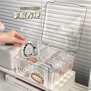 【臺灣出貨】手串收納盒桌面透明首飾手鏈防氧化飾品文玩水晶防塵項鏈整理盒【低價促銷】1