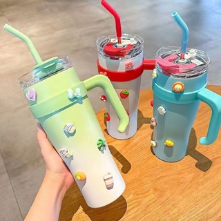 巨無霸杯🎀 大容量冰霸杯 跨境漸變色40oz巨無霸冰霸杯大容量汽車杯保溫保冷咖啡杯吸管杯子 不鏽鋼水杯 高顏值水壺